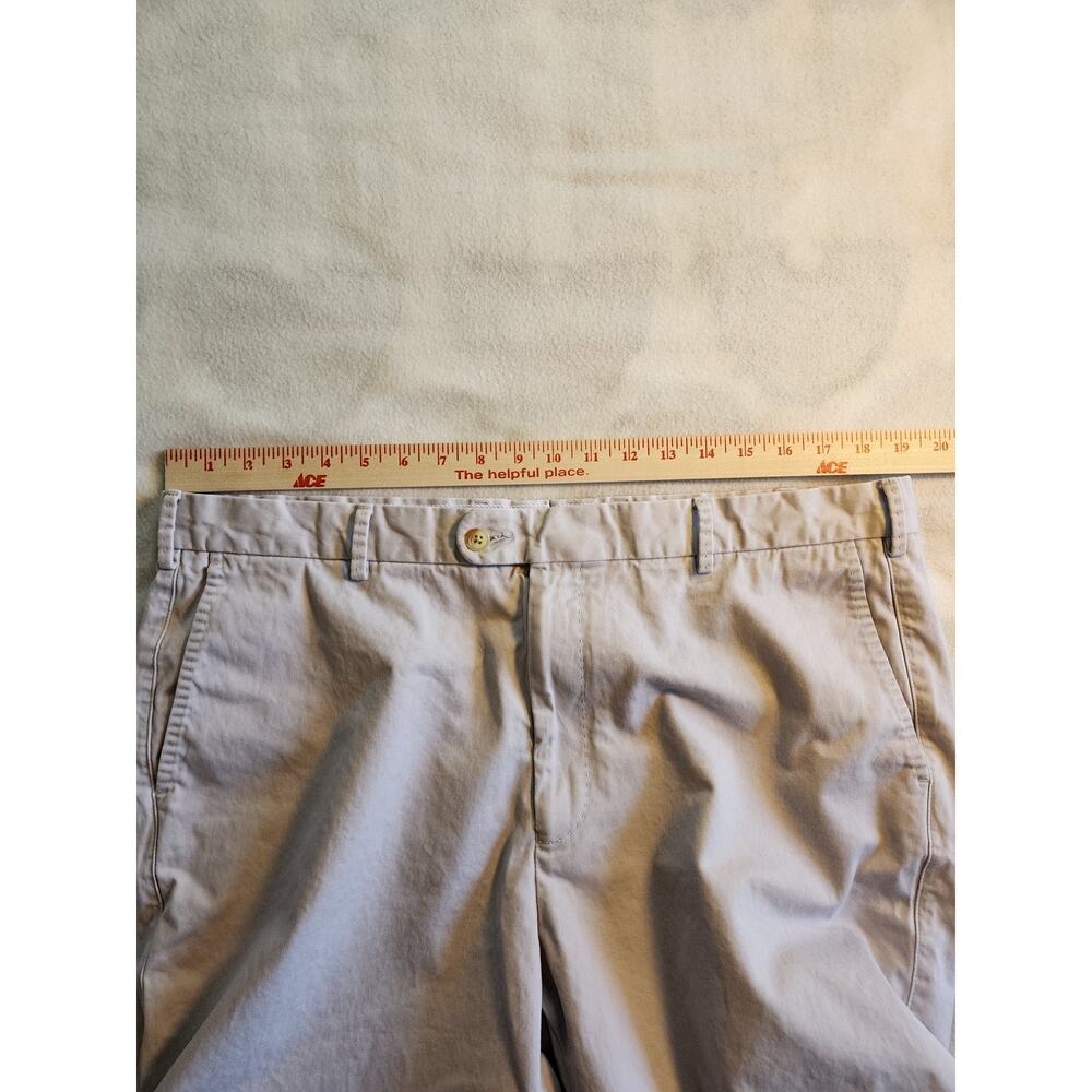 Peter Millar Flat Front Chino Twill Pants 38x27 Pima Cotton Light Khaki Golf - Picture 5 of 6